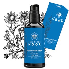 CristinenMoor Chamomile Oil 100 ml with Vitamin E, Certified Natural Cosmetics and Clean Beauty, Body Care Oil for Dry, Rough, Reddened Skin