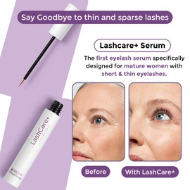 LashCare+ Eyelash Enhancing Serum For Older Women - Longer, Thicker Lashes in 12 Weeks - For Sensitive Eyes, Natural Growth - Enhancement, Conditioner for Longer-Looking Lashes (1mL (1 Month Supply))