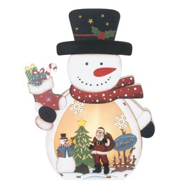 Ideen mit Herz 3D LED Stand | Wooden Decoration | Snowman | Lighting | Warm White | Christmas, Advent, Winter | 28.7 cm x 19.2 cm
