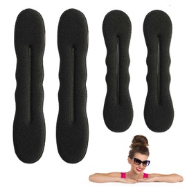 Hair Bun Maker,4Pcs Black Magic Bun Hair Donut Hair Bun Shaper Hair Accessories,Sponge Foam Hair Updo Tools Twister,Easy Perfect Bun Tool,Hair Style Hair Styling Accessories for Girls Women(2 sizes)