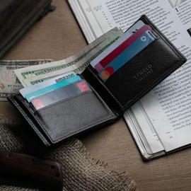 Latocco Brown Leather Wallet - Men's Inspire Series 2024 RFID Blocking Bifold Premium Wallet with Flip ID