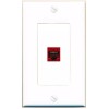 RiteAV CAT6-RED Decorative 1 Port Wall Plate [White]