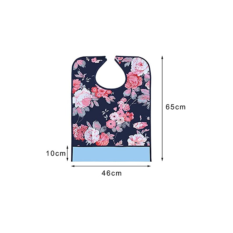 kuou Kuou 2-Pack Adult Bibs, Washable Dining Bibs for Elderly