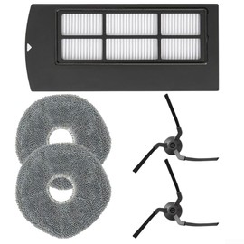 Replacement for Eufy x9 pro Parts: Replace Accessories for Eufy x9 pro Vacuum 2Side Brush 1 Filter 2 Mop Pad
