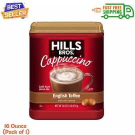 Hills Bros. Instant Cappuccino Mix, English Toffee Cappuccino Mix, 16 Oz Pack 1.
