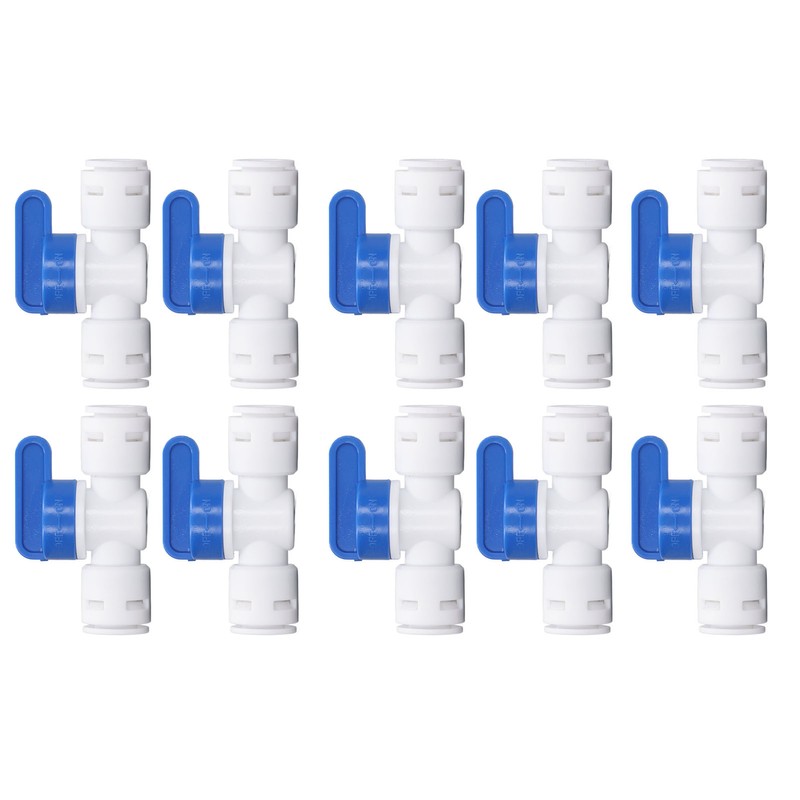 10Pcs Inline Shut Off Ball Valve 3/8in OD Plastic Quick