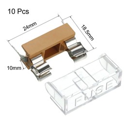 sourcing map 10pcs 250V 6A Dual Terminals 5 x 20mm Fuse PCB Panel Mount Holder Case