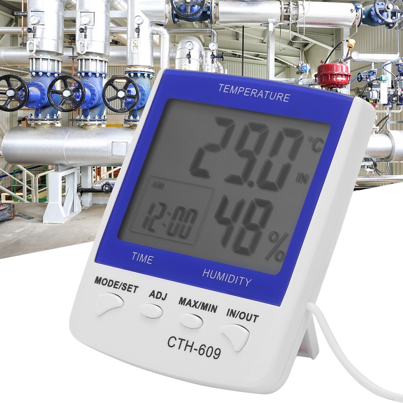 CTH‑609 Digital Thermometer Hygrometer Wall Mounted Temperature Humidity Meter for