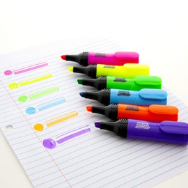 BAZIC Mini Desk Style Fluorescent Highlighters, 4 Per Pack (2323-24P)