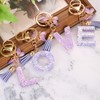 sourcing map Initial Letter Keychains, Resin Cute Butterfly Tassel Pendant