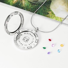 HANRESHE - Collar con medallón flotante para árbol de la vida, diseño de árbol de la vida, ideal como regalo para mamá y madre, Acero inoxidable, Amazonita