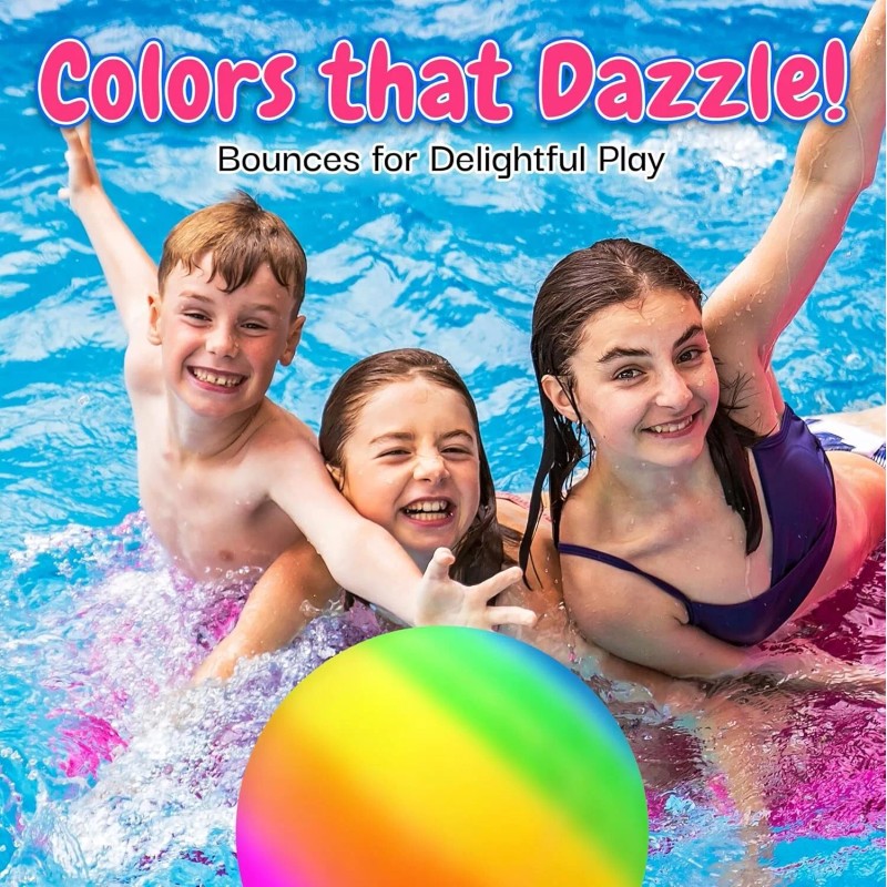 Playbees Rainbow Playground 16 Inches Ball for Kids with Hand