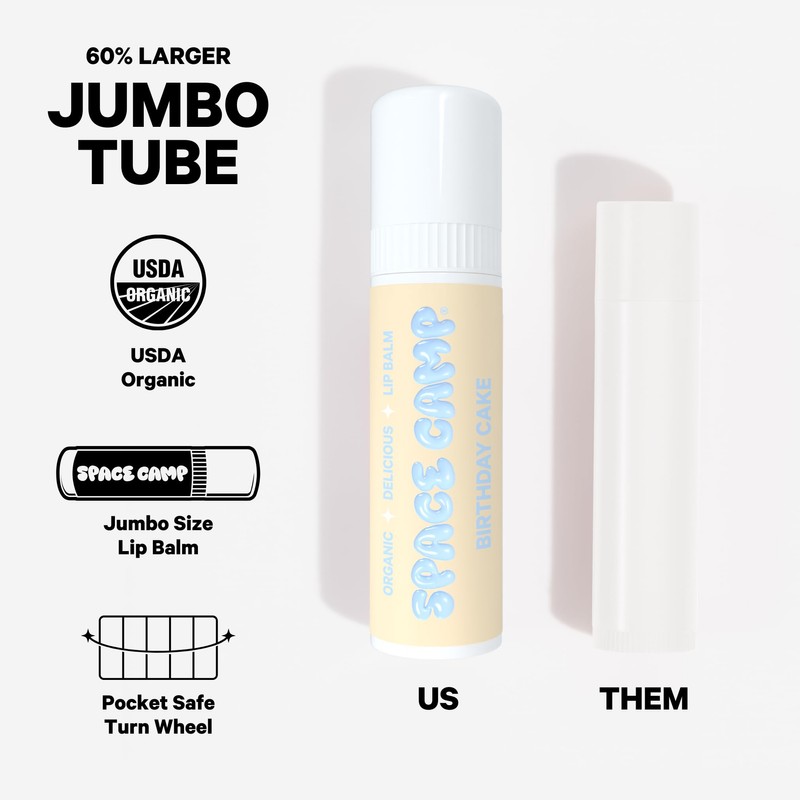 Space Camp Wellness Jumbo Lip Balm - Birthday Cake Organic
