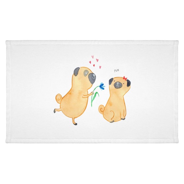 Mr. & Mrs. Panda Guest Towel Pug in Love -