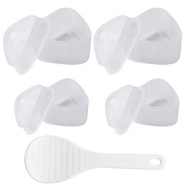 suchkawe 5PCS Triangular Plastic Sushi Rice Ball Maker Mould with Rice Spoon, Onigiri Rice Shape DIY Tools Kitchen Gadgets Stuff Transparent Bento Accessories for Restaurants, Japanese Cuisine, Home