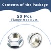 FOCMKEAS 50 Pcs Hex Serrated Flange Nuts, M10 x 1.5mm
