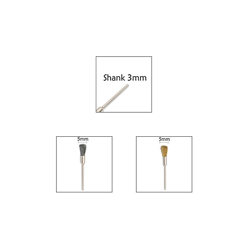 Niupika 3mm Steel Cleaning Brushes for Dremel Grinding Tools 40pcs