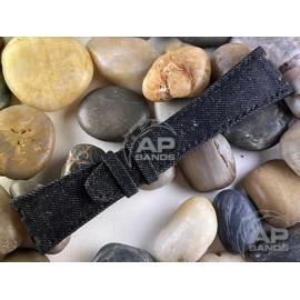 AP Bands Black Denim Strap For Audemars Piguet Royal Oak 15300 15400 39mm 41mm - Short - 105mm x 70mm w/ extra hole