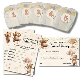 Dirty Nappy Baby Shower Game Teddy Bear Brown/Unisex Neutral Boy Girl Game Prize (20 Players)