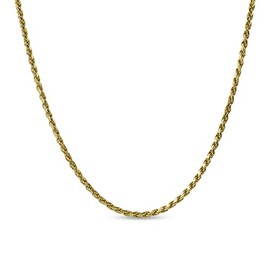 Designs by Helen Andrews 18K Gold Plated Sterling Silver Diamond Cut Rope Chain 18-inch Necklace, Made in Italy