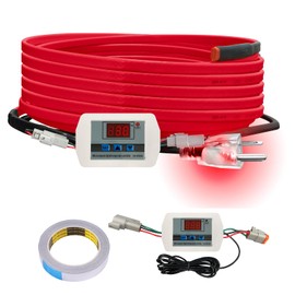 OEBLD Heat Tape for Water Pipes 15FT, Replaceable Smart Thermostat for Pipe Freeze Protection, Self-Regulating Roof Deicing Cable for Metal and Plastic Home Pipes