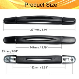 Juvielich Luggage Handle 8.86"x0.98"x0.79"(L x W x T), Plastic Pull Handle Grip Strap Grip 225x25x20mm Replacement for Luggage Suitcase Handle Box Black Tone