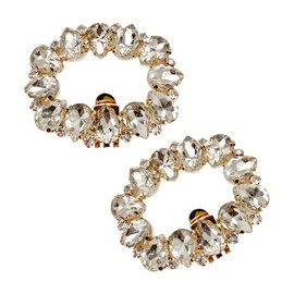 Tokaneit Shoe Jewellery Buckle, Crystal Rhinestone Buckle, Wedding Shoe Clips, Crystal Shoe Buckle, Decoration Metal Rhinestone Shoe Clips, 1 Pair, Non-precious metal