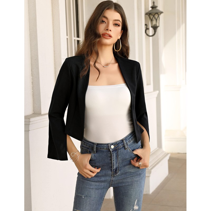KOJOOIN Women's Bolero Long Sleeve Cardigan Elegant Festive Shoulder Jacket
