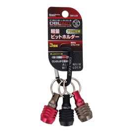 Sankyo Corporation DBH-A3K DBLTACT Lightweight Bit Holder, Set of 3, Matte Black Red, Gunmeta