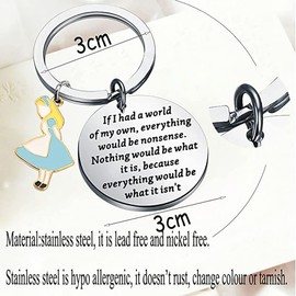 bobauna Keychain Alice Inspired Jewelry TV Themed Jewelry Gift (world of my own keychain)