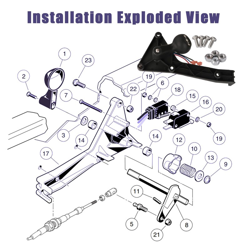Panglong Club Car F&R Shifter Assembly Kit, Forward and Reverse