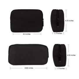 ERCRYSTO Universal Electronics/Accessories Soft Carrying Case Bag, Durable & Light-Weight,Suitable for Out-Going, Business, Travel and Cosmetics Kit (Small+Big-Black)