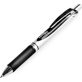 Pentel EnerGel XM BL77 - Retractable Liquid Gel Ink Pen - 0.7mm Medium Tip - Black Ink - Pack of 10