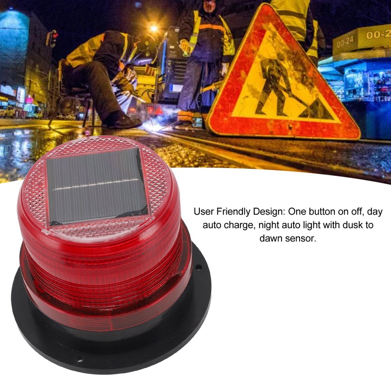 Solar Beacon Light Caution Light 8 LED Dusk to Dawn
