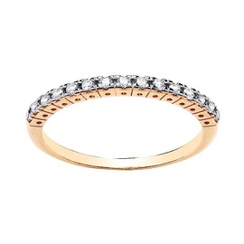 Old English Jewellers 9ct Yellow Gold on Silver 0.20ct Simulated Diamond Eternity Ring size J - U (U)
