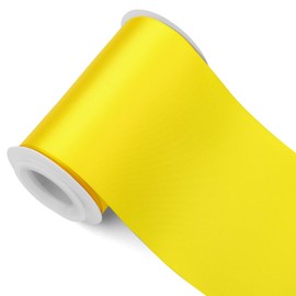 Humphrey's Craft 4 Inch Daffodil Yellow Double Faced Satin Ribbon - 5 Yards Variety of Color for Crafts Gift Wrapping Cutting Ceremony Decoration Sewing Chair Sash Wedding Dining Tables.