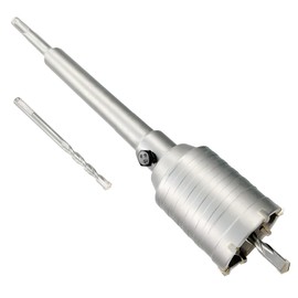 2-1/8" Concrete Hole Saw, 55mm Tungsten Steel Core Bit for Cinder Block, Brick, Rock, Plank Walls for Pipes or mini Split Lines, with SDS Plus Shank and 2 Center Positioning Drill Bits.