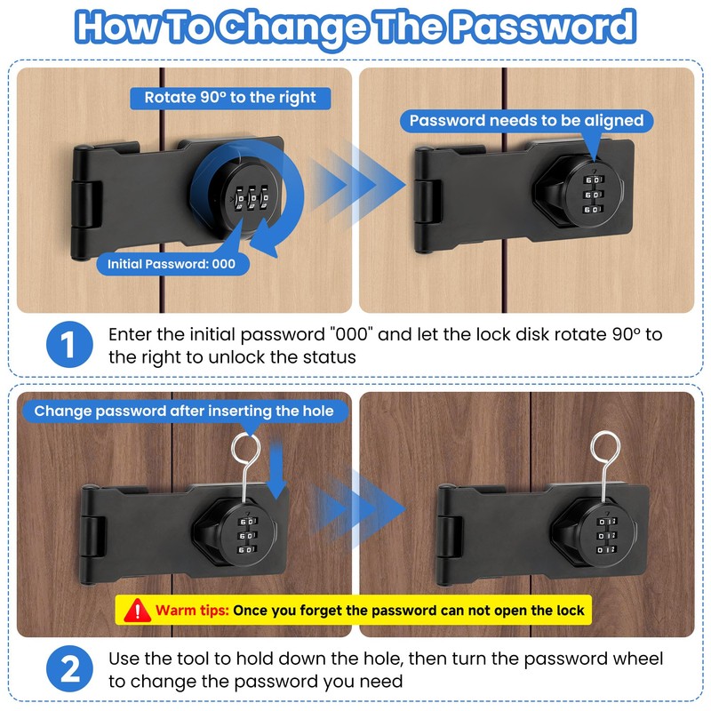 TOKCKYBL Keyless Cabinet Lock with Combination Code - 3-Digit Password
