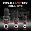 EZARC 4 Pcs Impact to 1/4 Hex Converter, 1/2 3/8