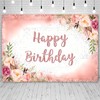 DSAQEFS45E Rose Gold Birthday Backdrop for Girls Women Happy Birthday