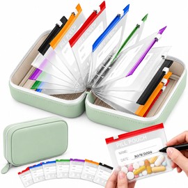 Pill Pouches for Travel, 14 Reusable Pill Pouches with Zipper Case