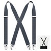 Ogsy Unisex Suspenders, X-shaped Back, Adjustable, 4 Metal Clips, Resin