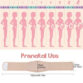 HTRTRR Pregnancy Belly Belt - Breathable Pregnancy Belt with Abdominal Support - Support Belt Pregnancy for Back for Everyday Use and Sports (Black)