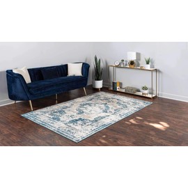 Unique Loom Sofia Collection Traditional Vintage Blue Area Rug (6' 0 x 9' 0)