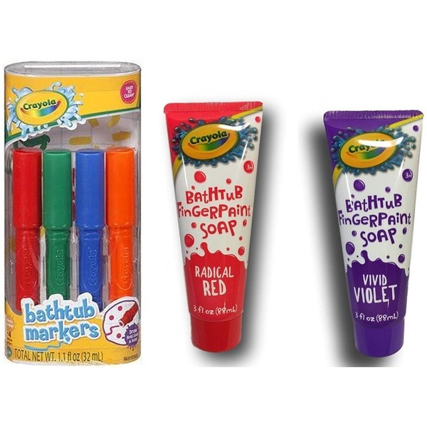 Crayola Bathtub Markers 4 count + Crayola Bathtub Fingerpaint Soap 2 ct