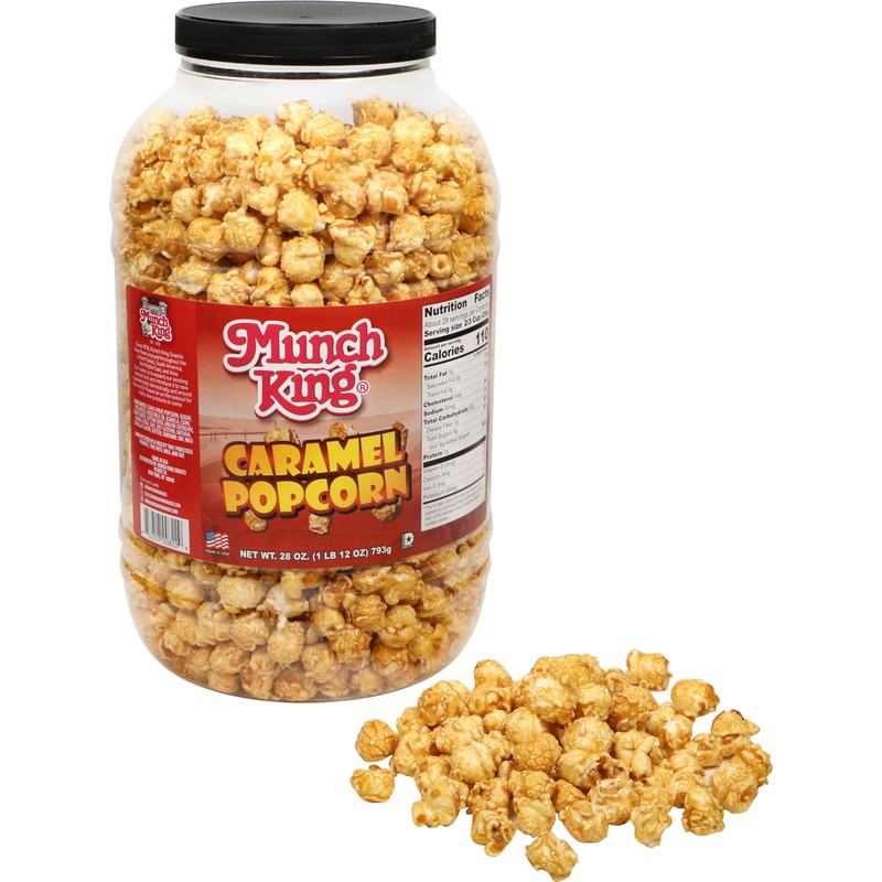 Munch King Snacks Caramel Popcorn 28 oz. Barrel