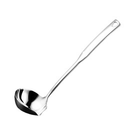 OYWOBET 30cm/11.8inch Silver Kitchen Soup Ladle 304 Stainless Steel with Pour Spout, Cooking Utensils Set Soup Metal Ladle for Cooking, Soups, Serving, Stews (Silver)