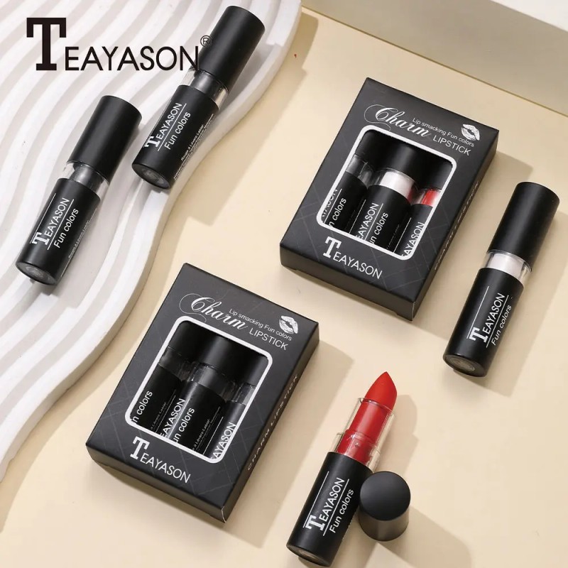 3 Regalos De Lápiz Labial Mate En Negro, Impermeables