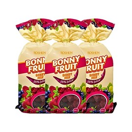 Roshen Bonny Fruit Berry Mix Gummy Candy, Made with 25% Fruit Juice, Kosher, Halal 200grams Pack of 3