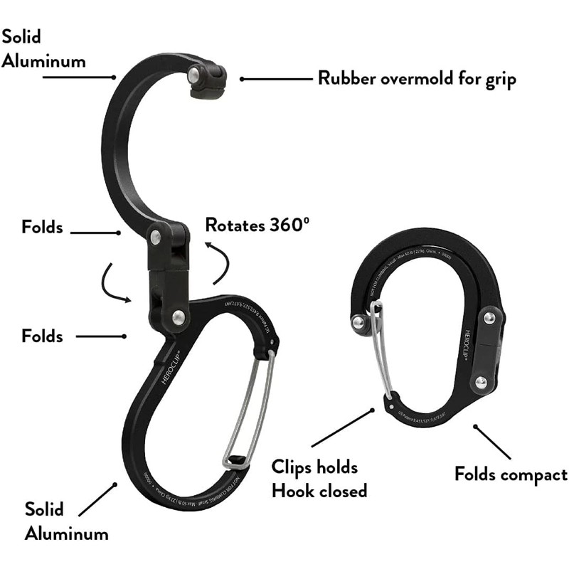 GEAR AID GEAR AID HEROCLIP Carabiner Clip and Hook (Large)